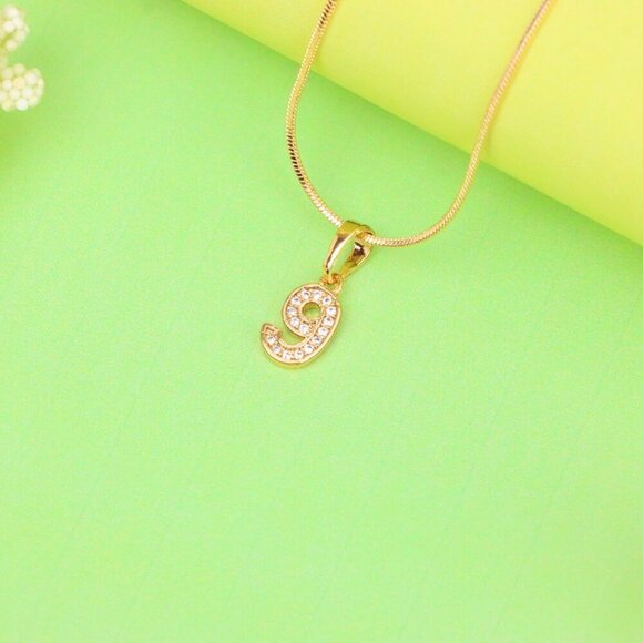 "Rose Gold Number 9 Pendant with Crystals – 18K Gold Plated Charm, XPPT1349 - Picture 12 of 13